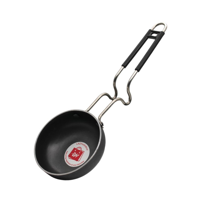 LAZYwindow مقلاة تادكا من الحديد بمقبض فولاذي، قطر 12 سم، أسود - Image 1
