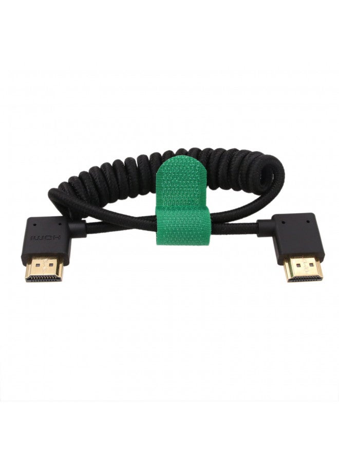 HangTon HDMI 8K 4K120p Cable for ATOMOS Ninja V Monitor Sony A7Siii A7RV A7IV FX30 Canon C500 C300 Lumix S5II Camera FEELWORLD Blackmagic Right Left Angle Type A HDMI 2.1 Braided Coiled - Image 4