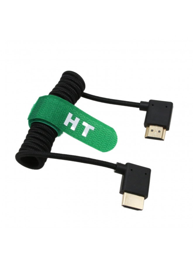 HangTon HDMI 8K 4K120p Cable for ATOMOS Ninja V Monitor Sony A7Siii A7RV A7IV FX30 Canon C500 C300 Lumix S5II Camera FEELWORLD Blackmagic Right Left Angle Type A HDMI 2.1 Braided Coiled - Image 2