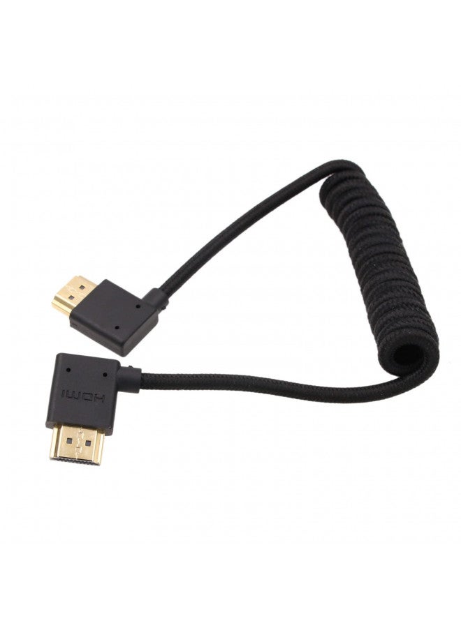 HangTon HDMI 8K 4K120p Cable for ATOMOS Ninja V Monitor Sony A7Siii A7RV A7IV FX30 Canon C500 C300 Lumix S5II Camera FEELWORLD Blackmagic Right Left Angle Type A HDMI 2.1 Braided Coiled - Image 3