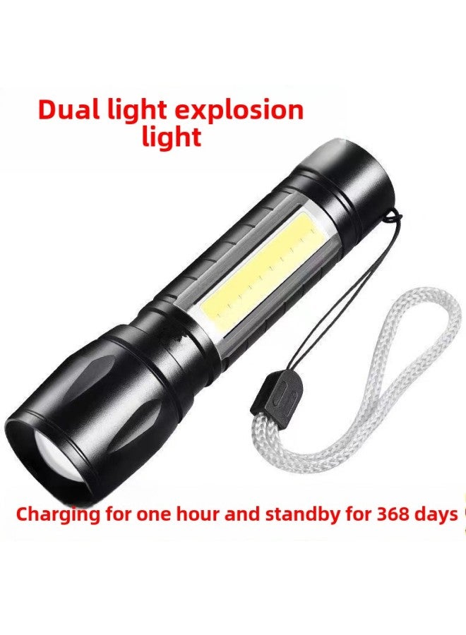 Flashlight Strong Light Rechargeable USB Outdoor Ultra-bright Long-range Household Emergency Light Special Forces Waterproof Mini Student-Product Specifications:Rechargeable Model [parent 1600,000 Small Capacity] Low Brightness  - Image 2