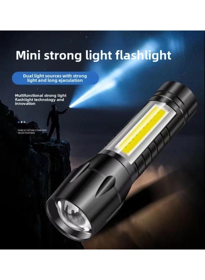 Flashlight Strong Light Rechargeable USB Outdoor Ultra-bright Long-range Household Emergency Light Special Forces Waterproof Mini Student-Product Specifications:Rechargeable Model [parent 1600,000 Small Capacity] Low Brightness  - Image 5