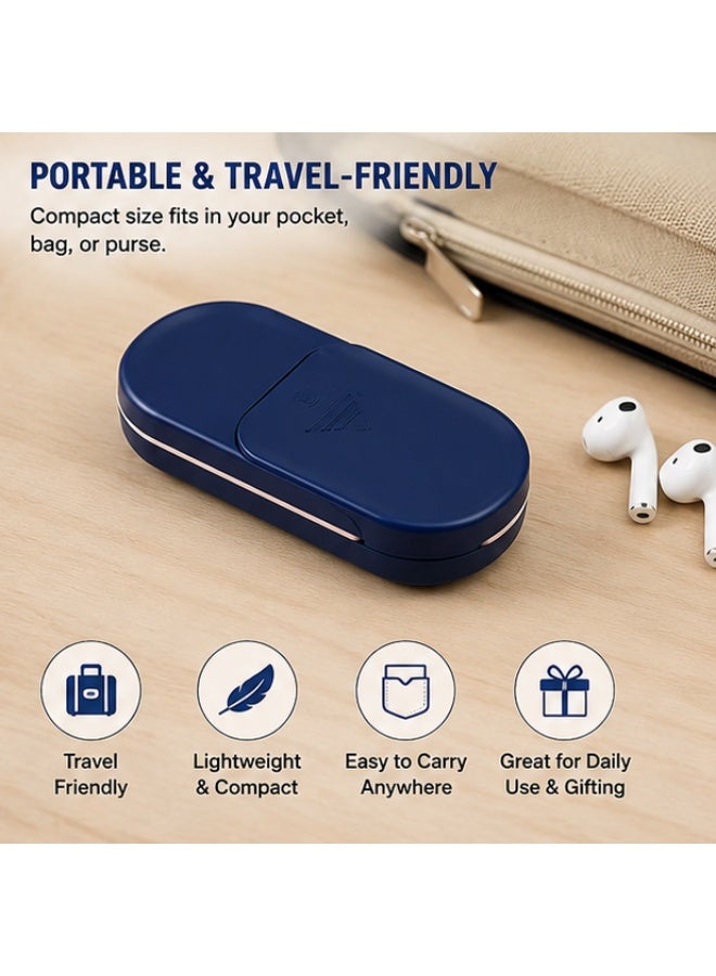 Portable 2-in-1 Pill Cutter & Medication Storage Box – Precision Tablet Splitter for Small & Large Pills – Compact Organizer for Daily Use & Travel - Image 4