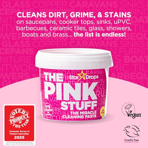 Stardrops - The Pink Stuff Miracle Cleaning Paste & SQeeZY Scrubber Sponge Bundle – All-Purpose, Non-Scratch Cleaner for Kitchens, Bathrooms, Walls, Floors, Pots, Grout, and More - Image 2