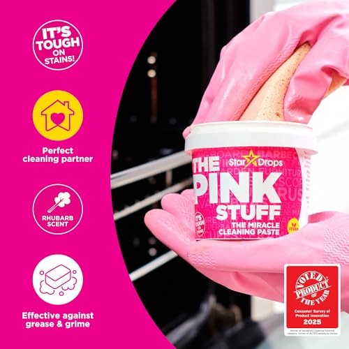 Stardrops - The Pink Stuff Miracle Cleaning Paste & SQeeZY Scrubber Sponge Bundle – All-Purpose, Non-Scratch Cleaner for Kitchens, Bathrooms, Walls, Floors, Pots, Grout, and More - Image 3
