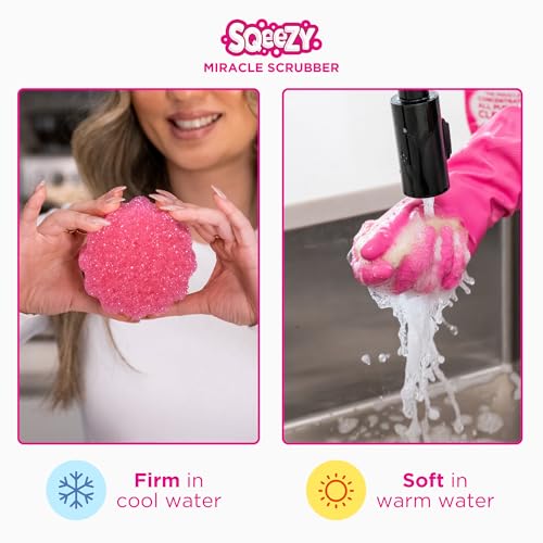 Stardrops - The Pink Stuff Miracle Cleaning Paste & SQeeZY Scrubber Sponge Bundle – All-Purpose, Non-Scratch Cleaner for Kitchens, Bathrooms, Walls, Floors, Pots, Grout, and More - Image 4