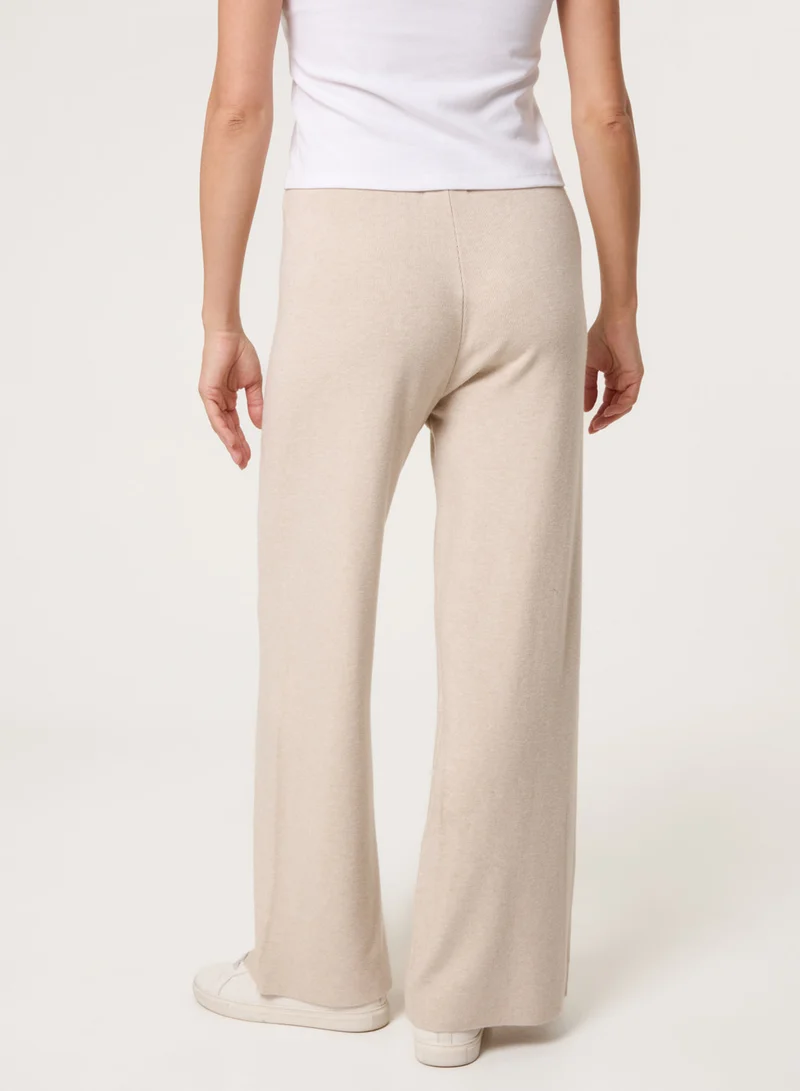 بلو فانيلا Knitted Wide Leg Trousers