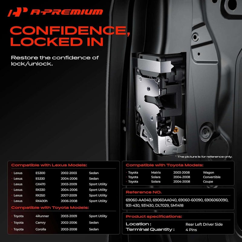 A-Premium Rear Driver Door Latch Lock Actuator for Lexus & Toyota Vehicles - Image 2