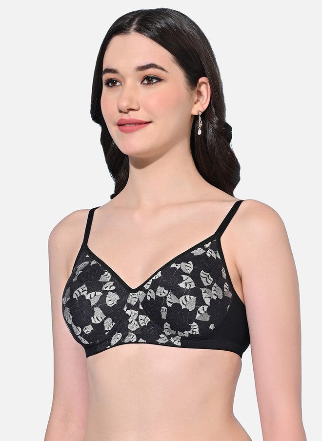 FIMS Floral Full Coverage Lightly Padded Everyday Bra All Day Comfort - Image 2
