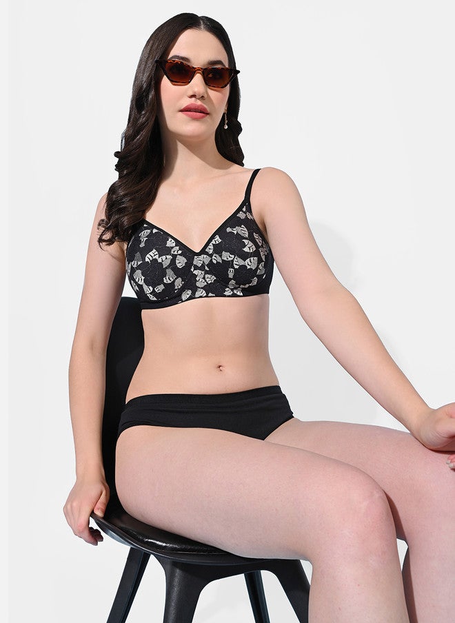 FIMS Floral Full Coverage Lightly Padded Everyday Bra All Day Comfort - Image 4