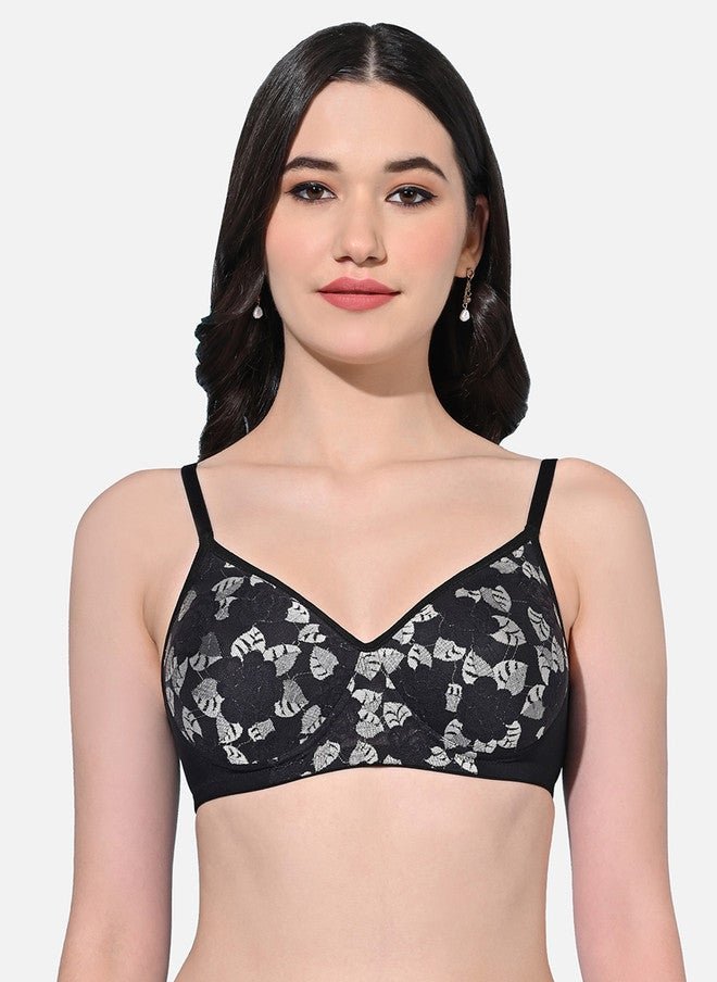 FIMS Floral Full Coverage Lightly Padded Everyday Bra All Day Comfort - Image 1