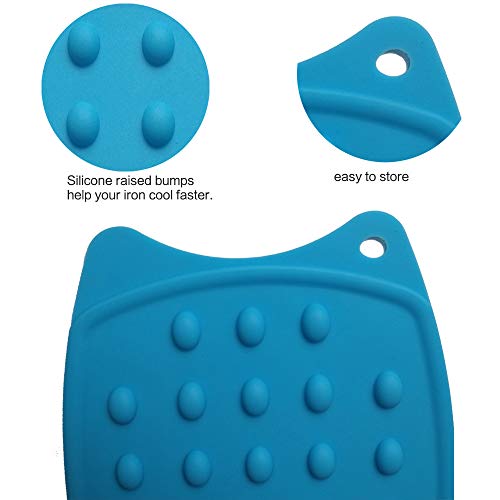 Tangser Multipurpose Silicone Iron Rest Pad for Ironing Board Hot Resistant Mat,Silicone Heat Resistant Iron Rest Pad (Blue) - Image 3