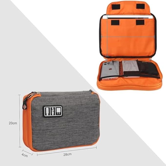 rayihni ELECTRONIC ORGANIZER, WATERPROOF TRAVEL ORGANIZER CASE WITH MULTIPLE COMPARTMENTS, COMPACT CABLE ORGANIZER POUCH FOR CHARGERS, CORDS AND SMALL ELECTRONICS, PERFECT FOR MEN AND WOMEN - Image 2