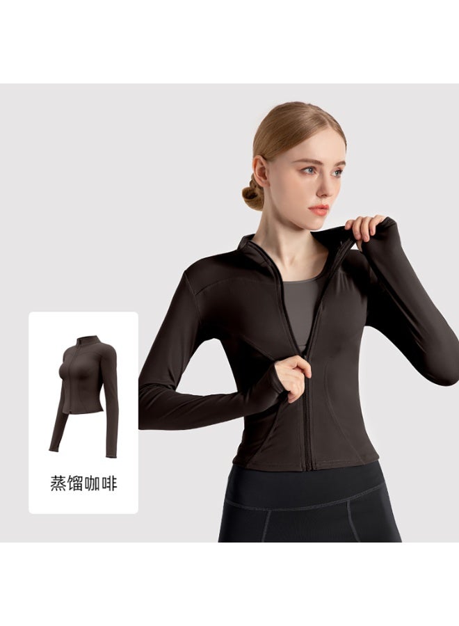 Women's Tracksuit Jacket Slim Fit Long Sleeved Fitness Coat Yoga Tops with Thumb Holes Gym Jacket Workout Sweatshirts  - Image 1