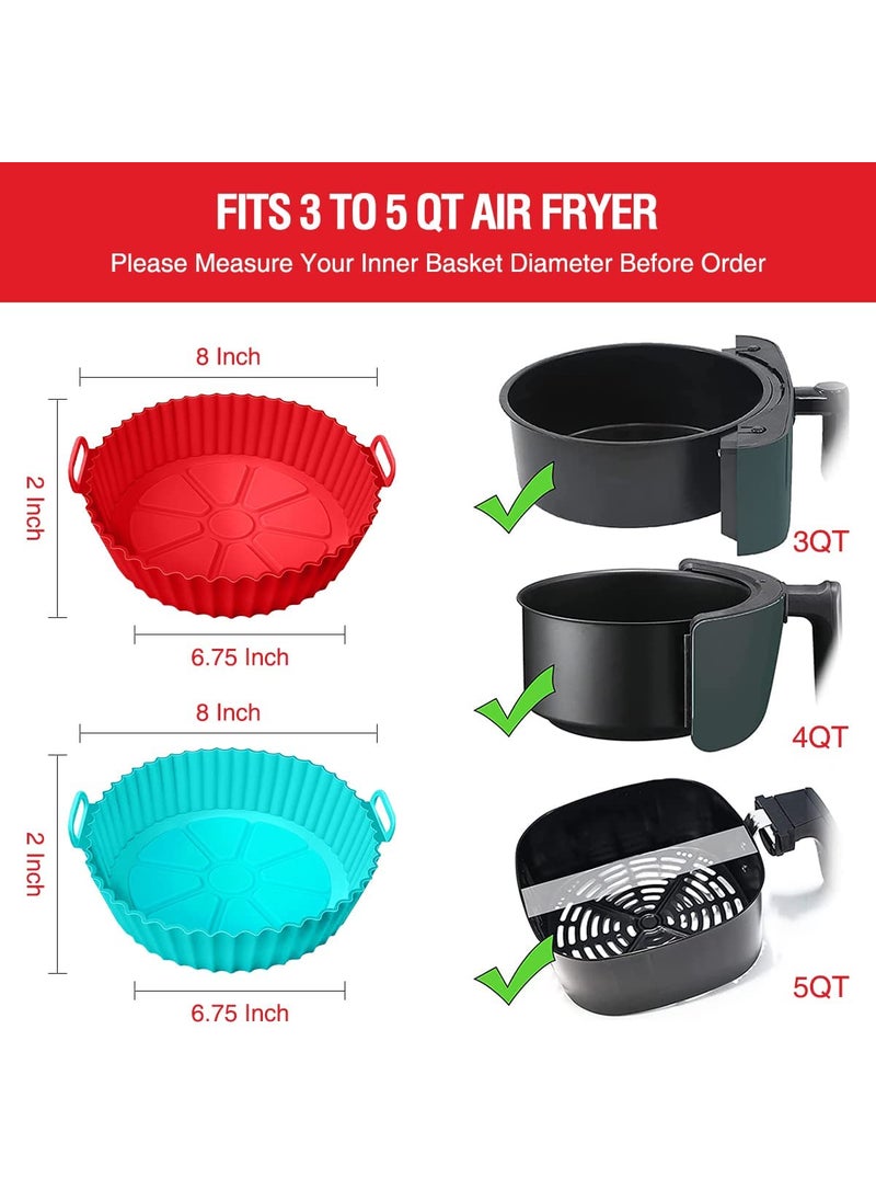 AryaSetu Enterprise AryaSetu Enterprise Round Reusable NonStick Silicone Air Fryer Pot MultiColor BPAFree Basket Insert HeatResistant DishwasherSafe Liner for OilFree Cooking Durable Air Fryer Accessory 3 PCS  - Image 3