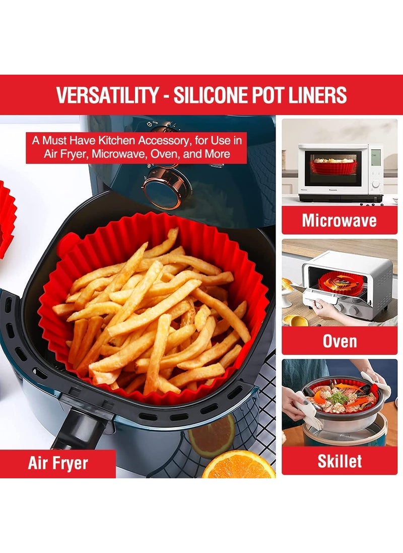 AryaSetu Enterprise AryaSetu Enterprise Round Reusable NonStick Silicone Air Fryer Pot MultiColor BPAFree Basket Insert HeatResistant DishwasherSafe Liner for OilFree Cooking Durable Air Fryer Accessory 3 PCS  - Image 4