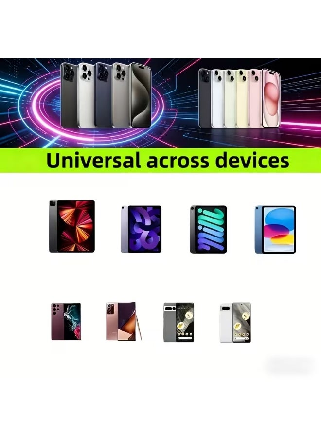 كابل شحن USB إلى Type-C سريع بطول 1 متر | كابل نقل بيانات ومزامنة عالي السرعة لهواتف Samsung وHuawei وXiaomi وRedmi وOPPO وVivo وOnePlus وآيفون 15/16 | كابل شحن USB-C متين | أبيض - Image 2