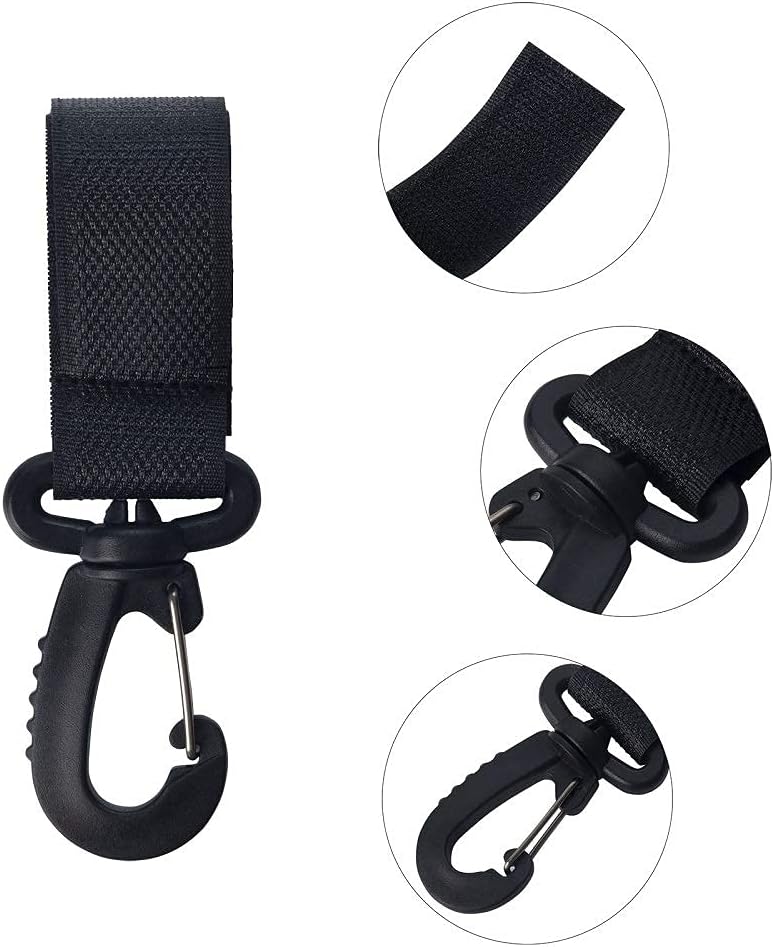 كاست ويف خطافات عربة الأطفال - 4 قطع من مشابك ABS لعربات الأطفال، خطاف كاربين، مشبك منظم، إكسسوارات مريحة لتعليق حقائب الحفاضات، حقيبة يد - دوران 360 درجة - Image 3