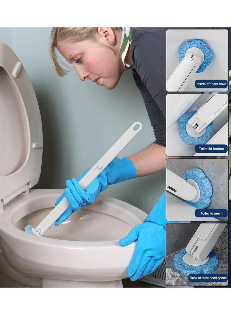 HOMESTAR Wall Mounted Disposable Toilet Brush Holder Set,Toilet Brushes Holders, Disposable Toilet Brush with Refills Wall Hanging PP Toilet Wand Kit for Bathroom Toilet Cleaning with 18 Spare Brush Heads - Image 2