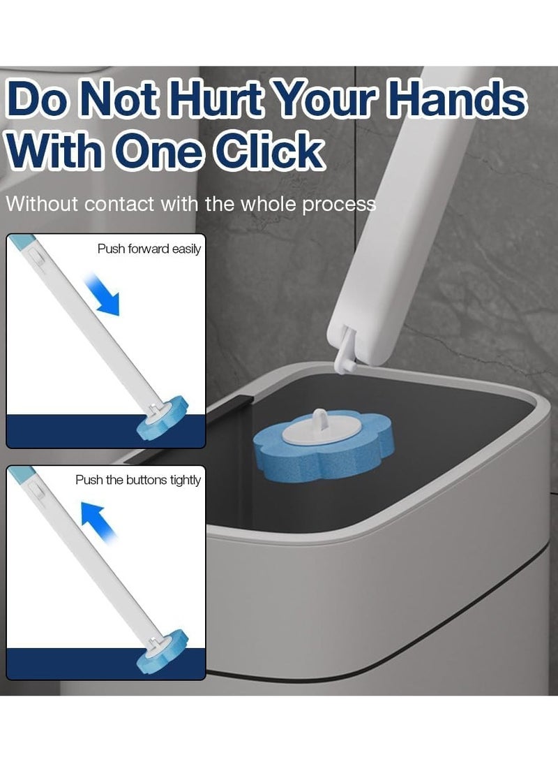 HOMESTAR Wall Mounted Disposable Toilet Brush Holder Set,Toilet Brushes Holders, Disposable Toilet Brush with Refills Wall Hanging PP Toilet Wand Kit for Bathroom Toilet Cleaning with 18 Spare Brush Heads - Image 3