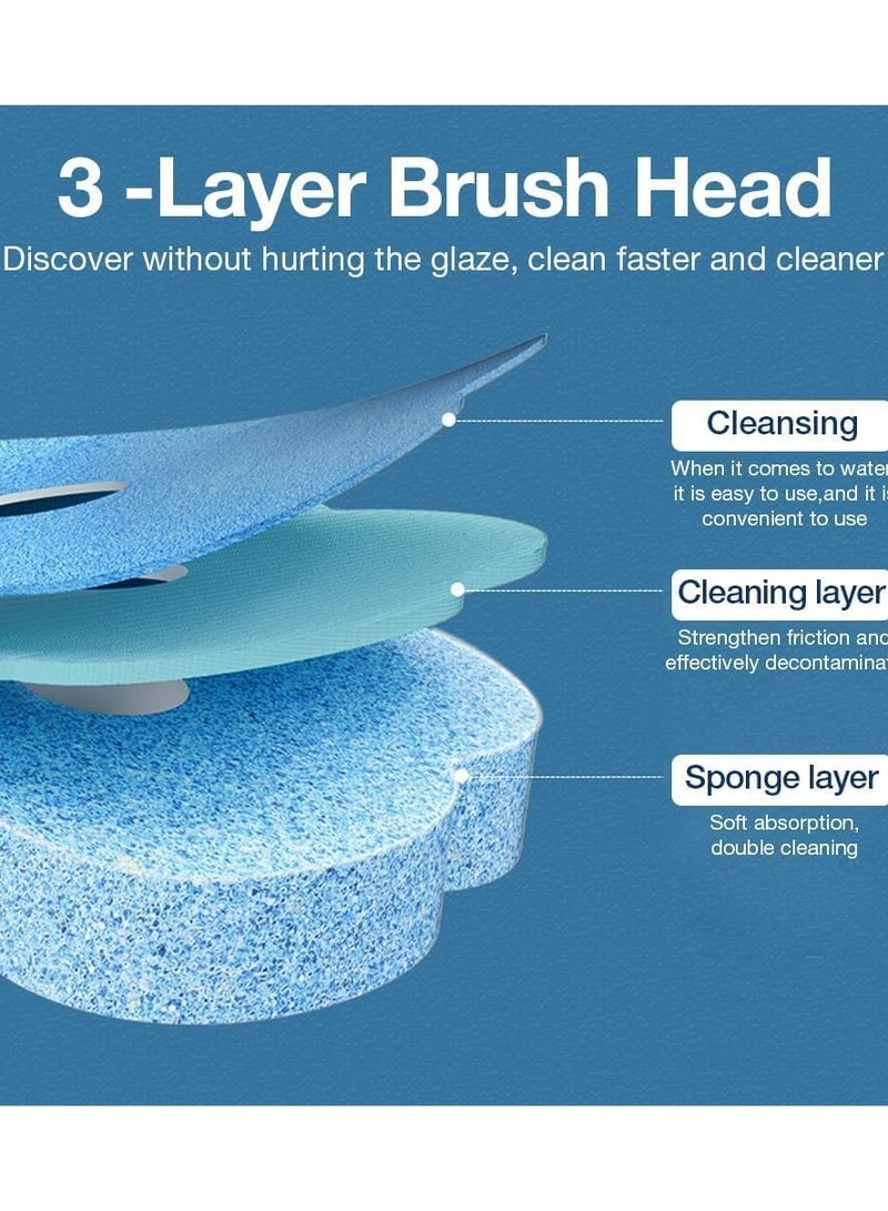 HOMESTAR Wall Mounted Disposable Toilet Brush Holder Set,Toilet Brushes Holders, Disposable Toilet Brush with Refills Wall Hanging PP Toilet Wand Kit for Bathroom Toilet Cleaning with 18 Spare Brush Heads - Image 5