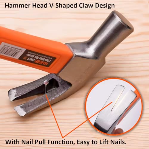 HARDEN 27mm British Claw Hammer With Fiberglass Handle Professional, Forged Fine Grain Steel Head Hardened. HRC>48-590227 - Image 5