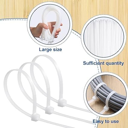 TheMujtaba TheMujtaba Large Zip Ties Heavy Duty Outdoor 14 inch 100 Pack Heavy Duty Zip TiesTensile Strength Outdoor UV ResistantAwnings Tying Branches Bundling of Crops Fixed Water Pipes  - Image 4