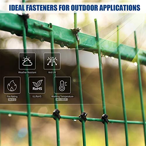 VAMRONE UL Listed Heavy Duty Cable Zip Ties 4 Inch, 1000Pcs Industrial Nylon Durable Self Locking Wire Tie Wraps with 20 lbs Tensile Strength, UV & Heat Resistant for Home Office Garage Multiple Use - Black - Image 4
