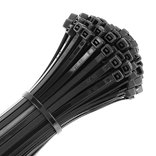 VAMRONE UL Listed Heavy Duty Cable Zip Ties 4 Inch, 1000Pcs Industrial Nylon Durable Self Locking Wire Tie Wraps with 20 lbs Tensile Strength, UV & Heat Resistant for Home Office Garage Multiple Use - Black - Image 1