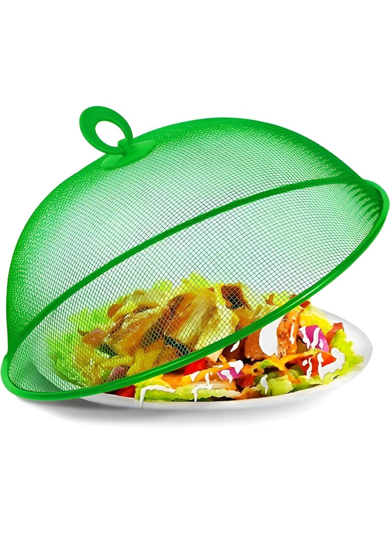 غطاء طعام شبكي معدني بقطر 30 سم - قبة واقية قابلة لإعادة الاستخدام لحماية الأطباق الساخنة والباردة من الذباب والحشرات - مثالي للمنزل والنزهات الخارجية وحفلات الشواء والحفلات، سهل التنظيف والتخزين - Image 1
