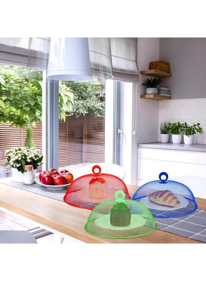 غطاء طعام شبكي معدني بقطر 30 سم - قبة واقية قابلة لإعادة الاستخدام لحماية الأطباق الساخنة والباردة من الذباب والحشرات - مثالي للمنزل والنزهات الخارجية وحفلات الشواء والحفلات، سهل التنظيف والتخزين - Image 5