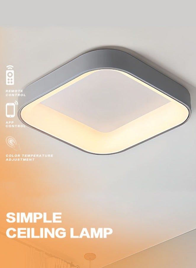 Rewell 72W LED Ceiling Light with Remote Control - 3 Color Temperatures (3000K/4500K/6000K), Dimmable Metal Lamp for Bedroom, Kitchen, Office, Corridor, Anti-Flicker, Ultra-thin Design, Energy-saving and Environmentally Friendly - Image 1
