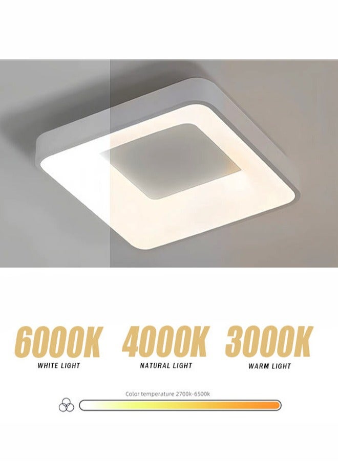 Rewell 72W LED Ceiling Light with Remote Control - 3 Color Temperatures (3000K/4500K/6000K), Dimmable Metal Lamp for Bedroom, Kitchen, Office, Corridor, Anti-Flicker, Ultra-thin Design, Energy-saving and Environmentally Friendly - Image 2