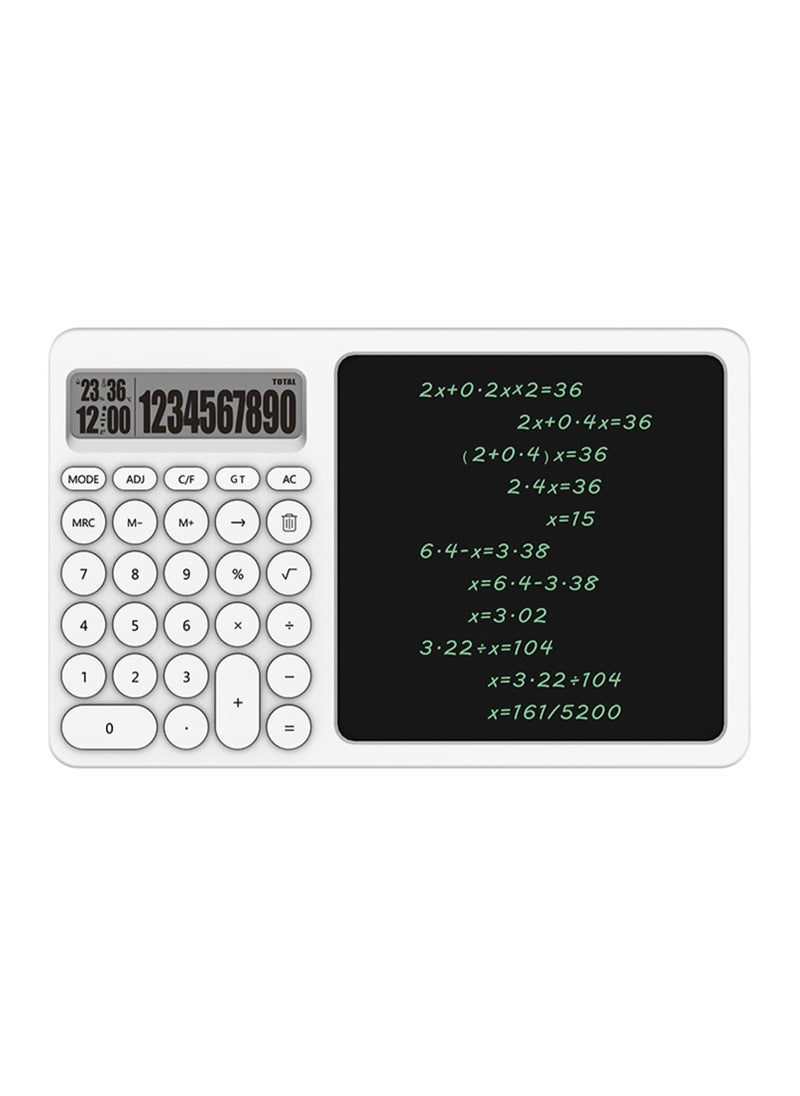 Generic - Basic Calculator With Writing Tablet Time Function LCD Display Desk With Erasable Handwriting Notepad For Office School And Home Business - Image 1