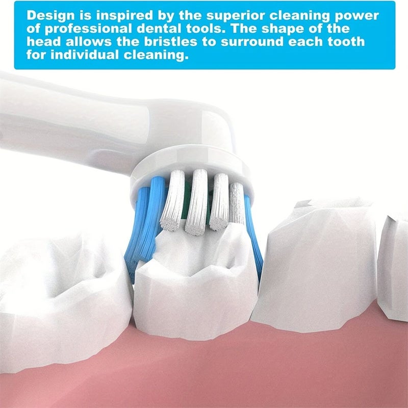فرش أسنان كهربائية دقيقة رؤوس استبدال تنظيف الخيط 12 قطعة متوافقة مع Oral-B - Image 5