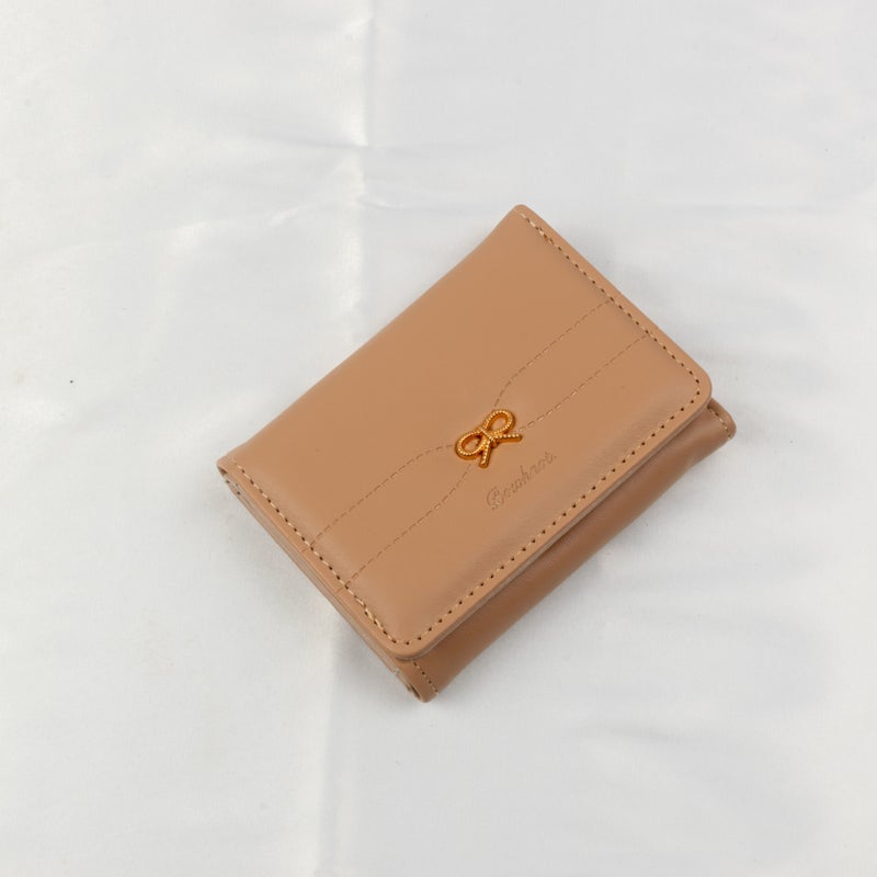 Leather Flip Wallet & Card Holder with Multiple Pockets - Brown - Image 1