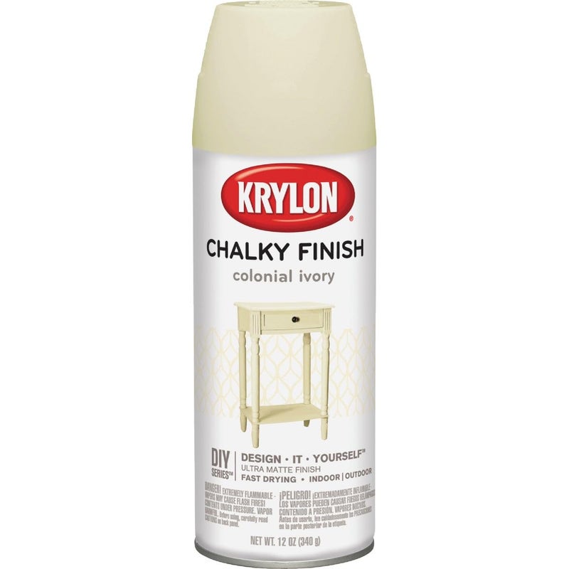KRYLON كرايلون SW4108 العاج الاستعماري، طلاء رذاذ، تشطيب غير لامع، 12 أونصة (عبوة من 1) - Image 1