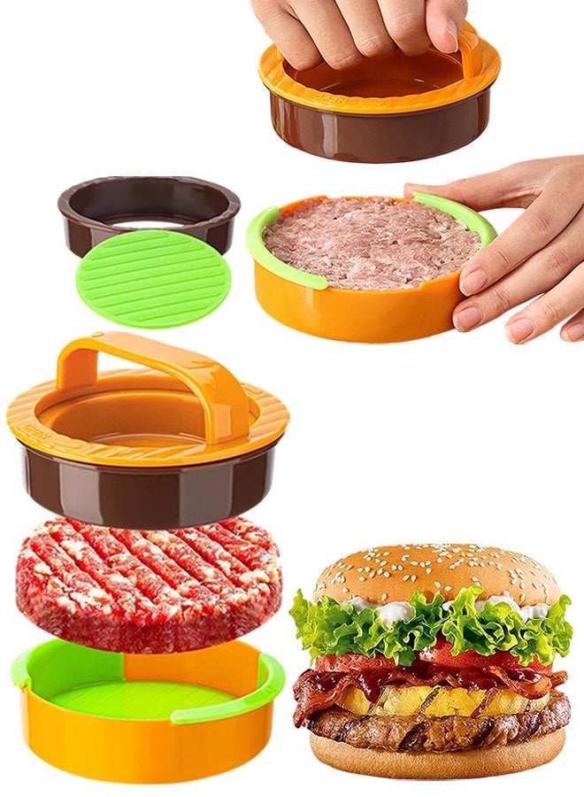 1 Pack 2 Pcs 3-in-1 Non-Stick Hamburger Patty Maker & Burger Press, for Stuffed Burgers, Beef & Veggie Patties, Kitchen Tool for Barbecue & Grilling - Image 1