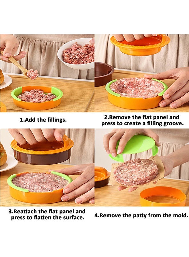 1 Pack 2 Pcs 3-in-1 Non-Stick Hamburger Patty Maker & Burger Press, for Stuffed Burgers, Beef & Veggie Patties, Kitchen Tool for Barbecue & Grilling - Image 5