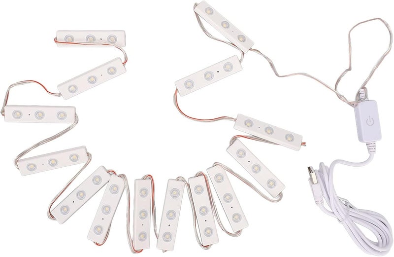 Conziv Conziv LED Vanity Lights for Mirror Hollywood Style Mirror Strip Adjustable Color Brightness USB Cable Dimmable Makeup Stick on Table Dressing Room MirrorWhite  - Image 3
