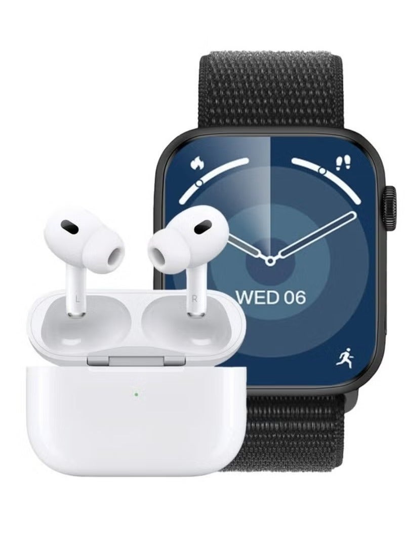 GREEN LION Smart Watch with Earbuds Pro 2 + Active SE – 2.01" IPS Display, 240x296 Resolution, 10-Day Standby, Bluetooth 5.3, 5H Earbuds Battery, 20H Case Battery, IP67 Waterproof, Type-C Charging – Black/White - Image 3