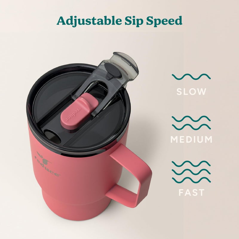 REDUCE Hot1 18 oz Hot1 Stainless Steel Insulated Mug with Temperature Adjusting Lid - Dual-Wall Vacuum, Cupholder Friendly - Keeps Drinks Hot for 6 Hours - Ideal for Coffee, Tea & Other - Baked Clay - Image 5