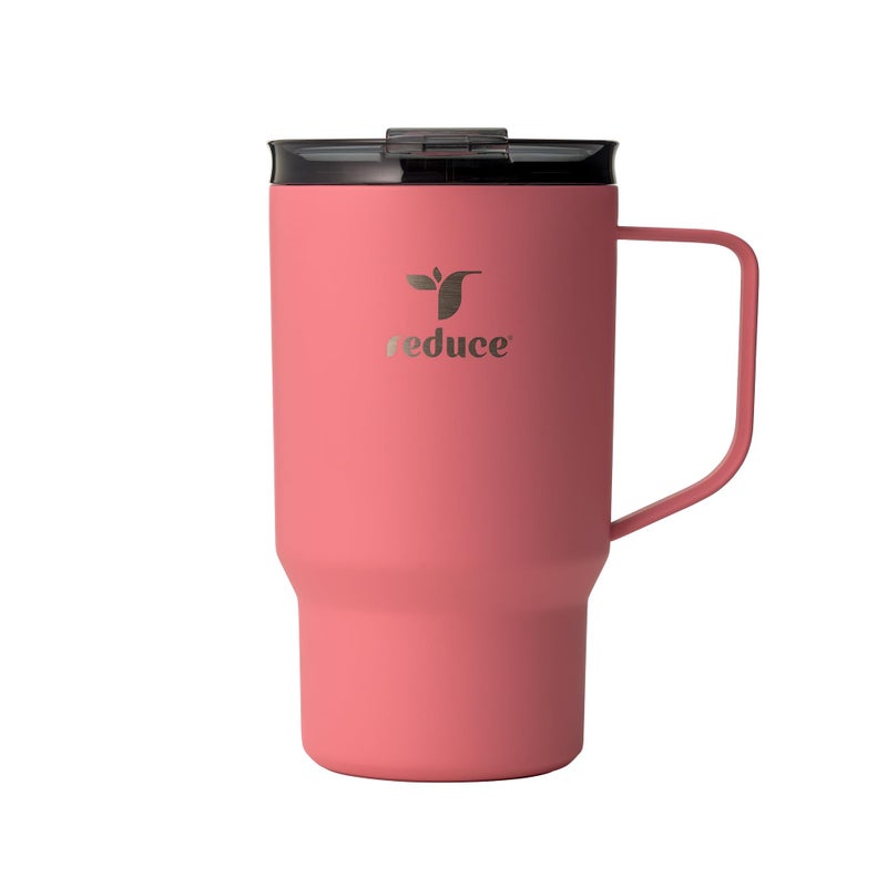 REDUCE Hot1 18 oz Hot1 Stainless Steel Insulated Mug with Temperature Adjusting Lid - Dual-Wall Vacuum, Cupholder Friendly - Keeps Drinks Hot for 6 Hours - Ideal for Coffee, Tea & Other - Baked Clay - Image 1
