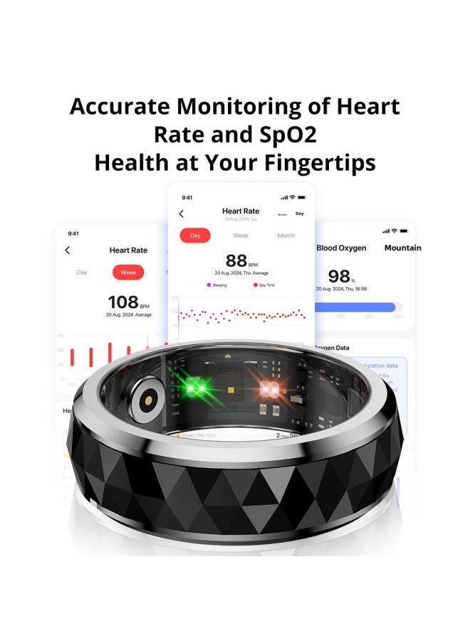 Generic COLMI R11 Fingertip Gyro Anxiety Relief Ring With Charging Case, Health And Sleep Monitor,-Color:Black No. 10  - Image 4