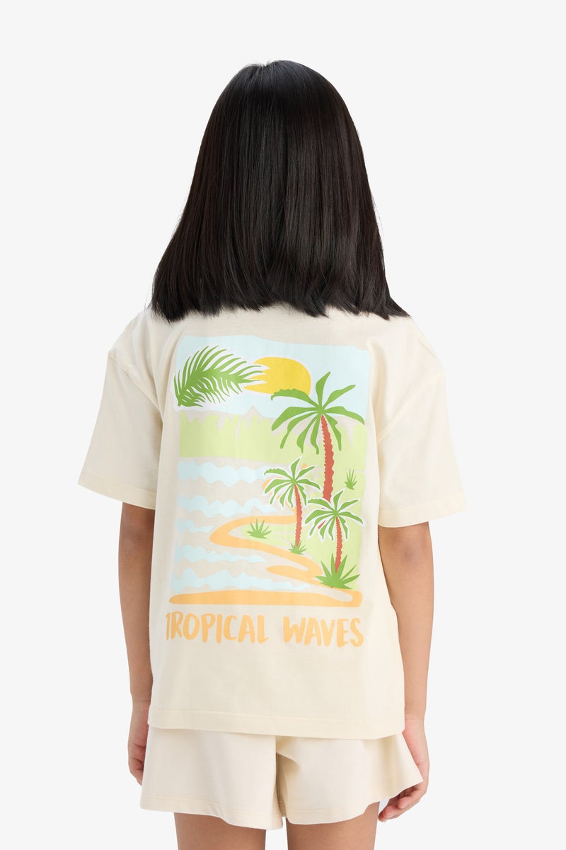 ديفاكتو تي شيرت مريح بأكمام قصيرة للبنات - Image 1