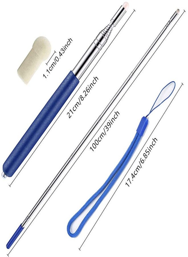 VOVIGGOL Long Telescopic Teacher Pointer Stick 39IN/ 100CM with Lanyard, Teaching Pointer for Classroom, Hand Pointer Extendable Presentation Pointer Retractable Pointer Whiteboard Pointer (Blue) - Image 5