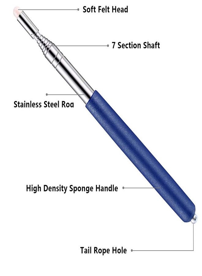 VOVIGGOL Long Telescopic Teacher Pointer Stick 39IN/ 100CM with Lanyard, Teaching Pointer for Classroom, Hand Pointer Extendable Presentation Pointer Retractable Pointer Whiteboard Pointer (Blue) - Image 4