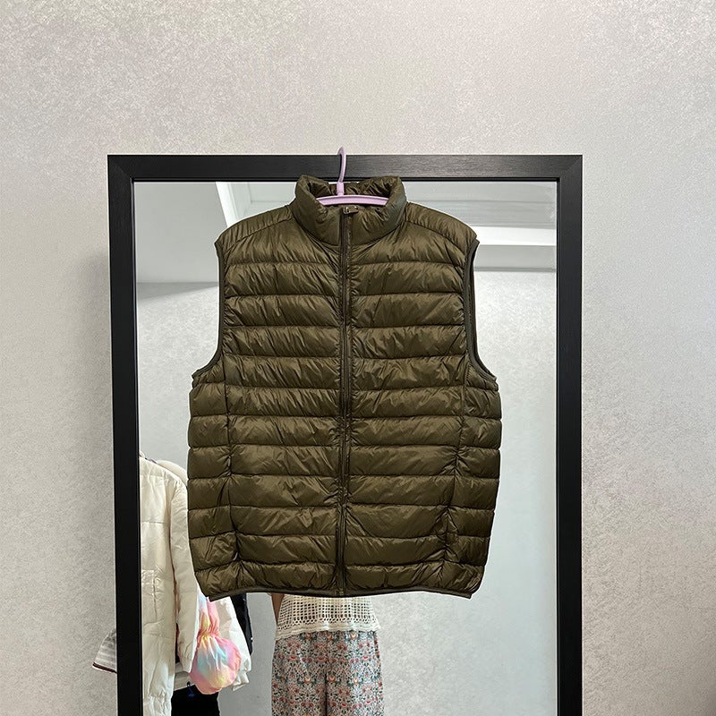 Anti-Season Special Ultra-Thin Men'S And Women'S Stand Collar Down Cotton-Padded Jacket Waistcoat Loose Plus Size Cotton-Padded Jacket Tide - Image 3