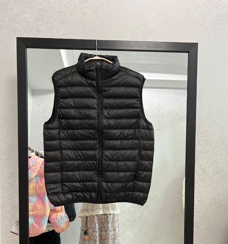 Anti-Season Special Ultra-Thin Men'S And Women'S Stand Collar Down Cotton-Padded Jacket Waistcoat Loose Plus Size Cotton-Padded Jacket Tide - Image 4