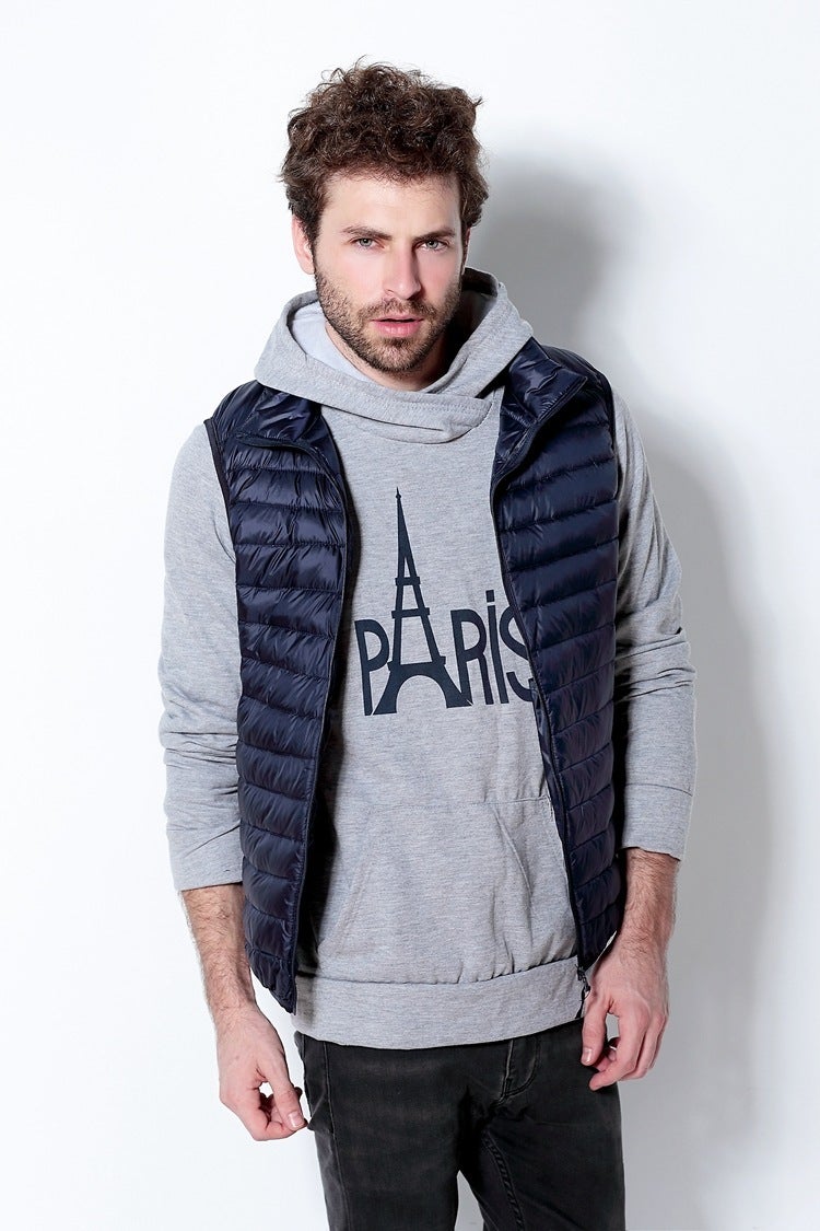 Anti-Season Special Ultra-Thin Men'S And Women'S Stand Collar Down Cotton-Padded Jacket Waistcoat Loose Plus Size Cotton-Padded Jacket Tide - Image 1